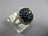 LARGE 2.15CT DIAMOND & AAA SAPPHIRE 14KT WHITE GOLD CLUSTER SQUARE HALO FUN RING