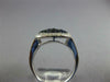 LARGE 2.15CT DIAMOND & AAA SAPPHIRE 14KT WHITE GOLD CLUSTER SQUARE HALO FUN RING