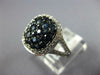 LARGE 2.15CT DIAMOND & AAA SAPPHIRE 14KT WHITE GOLD CLUSTER SQUARE HALO FUN RING