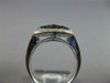 LARGE 2.15CT DIAMOND & AAA SAPPHIRE 14KT WHITE GOLD CLUSTER SQUARE HALO FUN RING