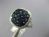 LARGE 2.15CT DIAMOND & AAA SAPPHIRE 14KT WHITE GOLD CLUSTER SQUARE HALO FUN RING