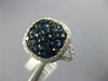 LARGE 2.15CT DIAMOND & AAA SAPPHIRE 14KT WHITE GOLD CLUSTER SQUARE HALO FUN RING