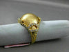 ESTATE LARGE .20CT DIAMOND 14KT YELLOW GOLD HANDCRAFTED ITALIAN CROWN RING