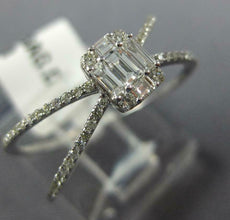 .37CT DIAMOND 14KT WHITE GOLD 3D ROUND & BAGUETTE CLUSTER SQUARE X INFINITY RING