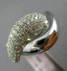 ESTATE LARGE 1.11CT DIAMOND 18KT WHITE GOLD MULTI ROW CRISS CROSS LOVE KNOT RING