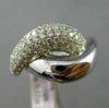 ESTATE LARGE 1.11CT DIAMOND 18KT WHITE GOLD MULTI ROW CRISS CROSS LOVE KNOT RING