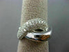 ESTATE LARGE 1.11CT DIAMOND 18KT WHITE GOLD MULTI ROW CRISS CROSS LOVE KNOT RING