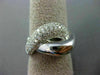 ESTATE LARGE 1.11CT DIAMOND 18KT WHITE GOLD MULTI ROW CRISS CROSS LOVE KNOT RING
