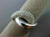 ESTATE LARGE 1.11CT DIAMOND 18KT WHITE GOLD MULTI ROW CRISS CROSS LOVE KNOT RING