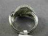 ESTATE LARGE 1.11CT DIAMOND 18KT WHITE GOLD MULTI ROW CRISS CROSS LOVE KNOT RING