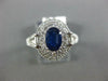 ESTATE LARGE 1.56CT DIAMOND & AAA SAPPHIRE 14KT WHITE GOLD OVAL ENGAGEMENT RING