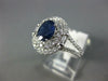 ESTATE LARGE 1.56CT DIAMOND & AAA SAPPHIRE 14KT WHITE GOLD OVAL ENGAGEMENT RING