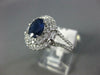 ESTATE LARGE 1.56CT DIAMOND & AAA SAPPHIRE 14KT WHITE GOLD OVAL ENGAGEMENT RING