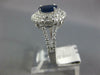 ESTATE LARGE 1.56CT DIAMOND & AAA SAPPHIRE 14KT WHITE GOLD OVAL ENGAGEMENT RING