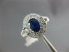 ESTATE LARGE 1.56CT DIAMOND & AAA SAPPHIRE 14KT WHITE GOLD OVAL ENGAGEMENT RING