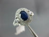 ESTATE LARGE 1.56CT DIAMOND & AAA SAPPHIRE 14KT WHITE GOLD OVAL ENGAGEMENT RING