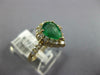 1.57CT DIAMOND & AAA EMERALD 14KT YELLOW GOLD 3D PEAR SHAPE HALO ENGAGEMENT RING