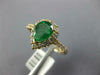 1.57CT DIAMOND & AAA EMERALD 14KT YELLOW GOLD 3D PEAR SHAPE HALO ENGAGEMENT RING