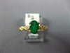 ESTATE .88CT DIAMOND & AAA EMERALD 14K YELLOW GOLD OVAL FILIGREE ENGAGEMENT RING