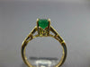 ESTATE .88CT DIAMOND & AAA EMERALD 14K YELLOW GOLD OVAL FILIGREE ENGAGEMENT RING