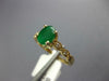 ESTATE .88CT DIAMOND & AAA EMERALD 14K YELLOW GOLD OVAL FILIGREE ENGAGEMENT RING
