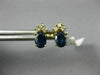 ANTIQUE 1.61CT DIAMOND & AAA SAPPHIRE 14KT YELLOW GOLD 3D OVAL EARRINGS #24091