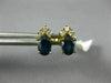 ANTIQUE 1.61CT DIAMOND & AAA SAPPHIRE 14KT YELLOW GOLD 3D OVAL EARRINGS #24091
