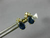 ANTIQUE 1.61CT DIAMOND & AAA SAPPHIRE 14KT YELLOW GOLD 3D OVAL EARRINGS #24091