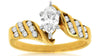 .68CT DIAMOND 14KT YELLOW GOLD 3D MARQUISE & ROUND CRISS CROSS ENGAGEMENT RING