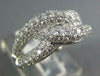 ESTATE .87CT DIAMOND 18KT WHITE GOLD 3D MULTI ROW LOVE KNOT FUN RING