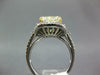 LARGE 5.2CT WHITE & FANCY YELLOW DIAMOND 14K 2 TONE GOLD CUSHION ENGAGEMENT RING