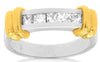 ESTATE .62CT DIAMOND 14KT 2 TONE GOLD 3D FIVE STONE PRINCESS CHANNEL MENS RING
