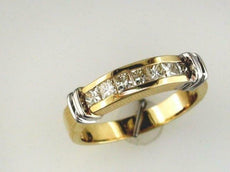 .50CT DIAMOND 14KT YELLOW GOLD 3D PRINCESS 7 STONE CHANNEL ANNIVERSARY RING