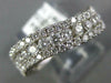 ESTATE 1.19CT DIAMOND 18KT WHITE GOLD 3 ROW OPEN FILIGREE SWIRL ANNIVERSARY RING
