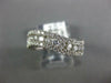 ESTATE 1.19CT DIAMOND 18KT WHITE GOLD 3 ROW OPEN FILIGREE SWIRL ANNIVERSARY RING