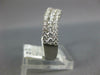 ESTATE 1.19CT DIAMOND 18KT WHITE GOLD 3 ROW OPEN FILIGREE SWIRL ANNIVERSARY RING