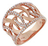 ESTATE WIDE .60CT DIAMOND 14KT ROSE GOLD 3D INFINITY LOVE RING