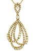 ESTATE .62CT DIAMOND 14KT YELLOW GOLD 3D MULTI ROW TEAR DROP FLOATING PENDANT
