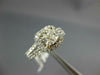 GIA LARGE 1.30CT DIAMOND 14KT 2 TONE GOLD CUSHION & ROUND SQUARE ENGAGEMENT RING
