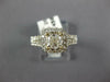 GIA LARGE 1.30CT DIAMOND 14KT 2 TONE GOLD CUSHION & ROUND SQUARE ENGAGEMENT RING