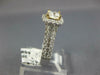 GIA LARGE 1.30CT DIAMOND 14KT 2 TONE GOLD CUSHION & ROUND SQUARE ENGAGEMENT RING