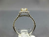 GIA LARGE 1.30CT DIAMOND 14KT 2 TONE GOLD CUSHION & ROUND SQUARE ENGAGEMENT RING