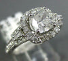 GIA LARGE 1.69CT DIAMOND 14KT WHITE GOLD 3D CUSHION & ROUND HALO ENGAGEMENT RING