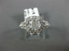 GIA LARGE 1.69CT DIAMOND 14KT WHITE GOLD 3D CUSHION & ROUND HALO ENGAGEMENT RING