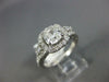 GIA LARGE 1.69CT DIAMOND 14KT WHITE GOLD 3D CUSHION & ROUND HALO ENGAGEMENT RING
