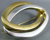 ESTATE LARGE 14KT WHITE & YELLOW GOLD 3D DOUBLE OVAL INTERTWINED BROOCH PIN #955