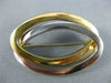 ESTATE LARGE 14KT WHITE & YELLOW GOLD 3D DOUBLE OVAL INTERTWINED BROOCH PIN #955