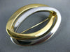ESTATE LARGE 14KT WHITE & YELLOW GOLD 3D DOUBLE OVAL INTERTWINED BROOCH PIN #955