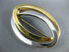 ESTATE LARGE 14KT WHITE & YELLOW GOLD 3D DOUBLE OVAL INTERTWINED BROOCH PIN #955