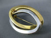 ESTATE LARGE 14KT WHITE & YELLOW GOLD 3D DOUBLE OVAL INTERTWINED BROOCH PIN #955